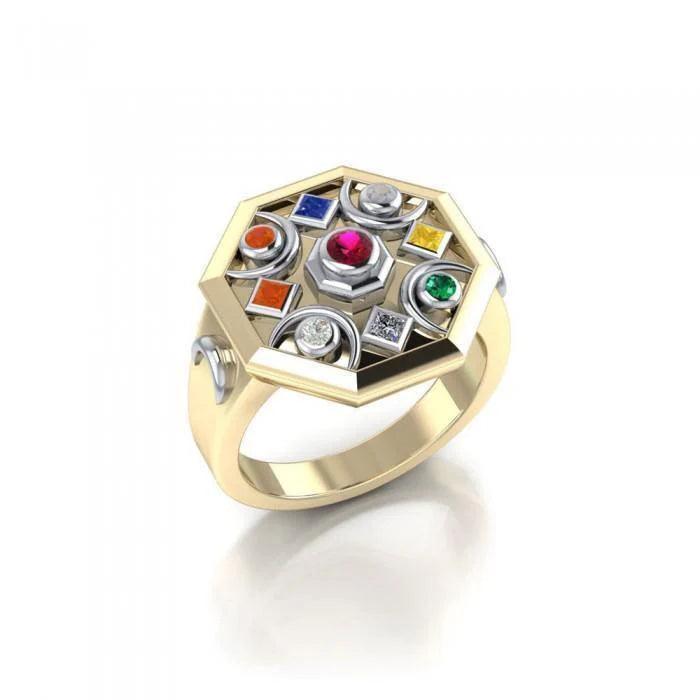 Shine Your Style with the Gold Accent Ring from Chandra Moon Silver