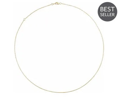 14K Yellow Gold 1.3 mm Cable Chain with Lobster Clasp GCH092