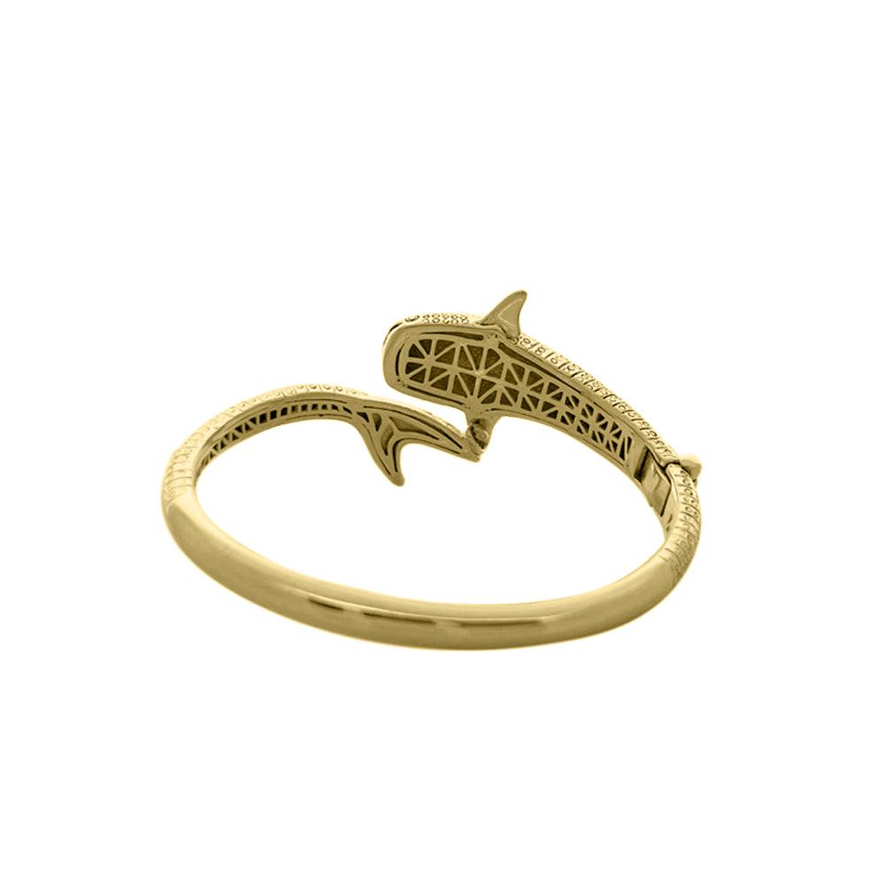 Whale Shark Solid Yellow Gold Cuff Bracelet GBA188