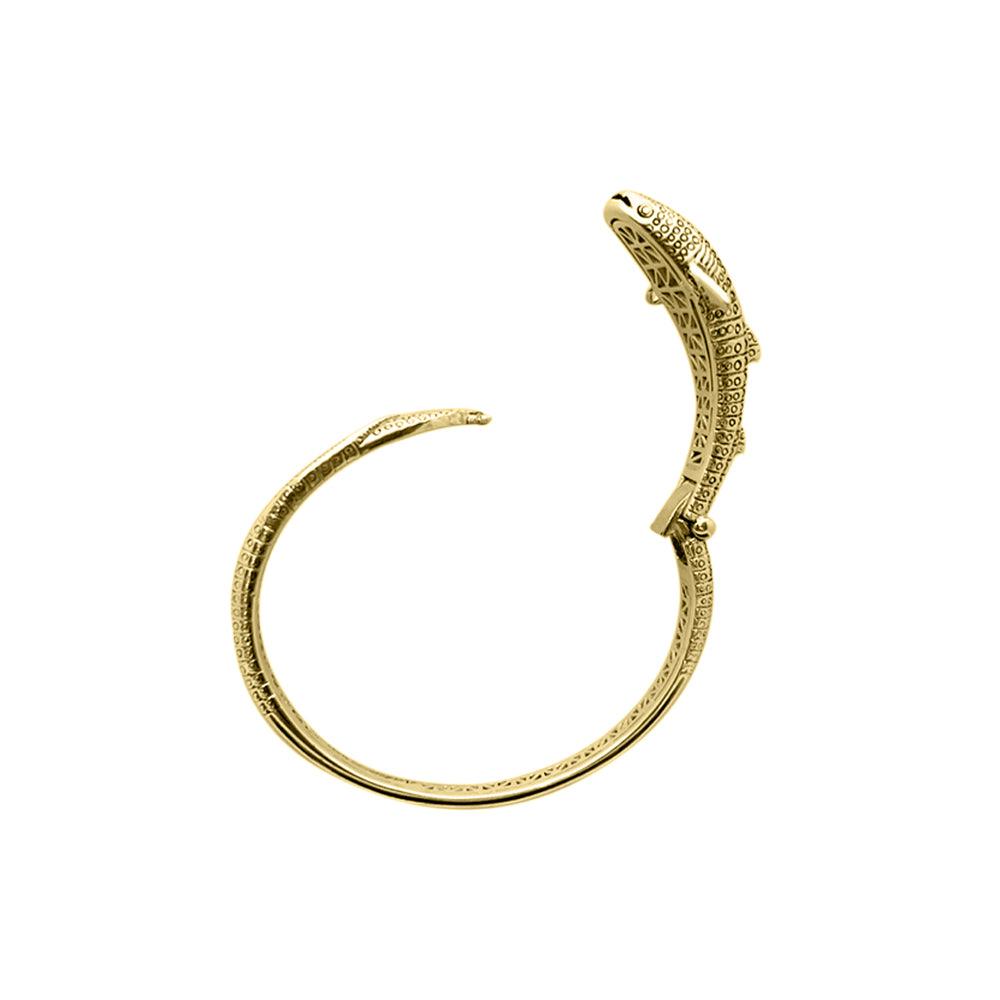 Whale Shark Solid Yellow Gold Cuff Bracelet GBA188