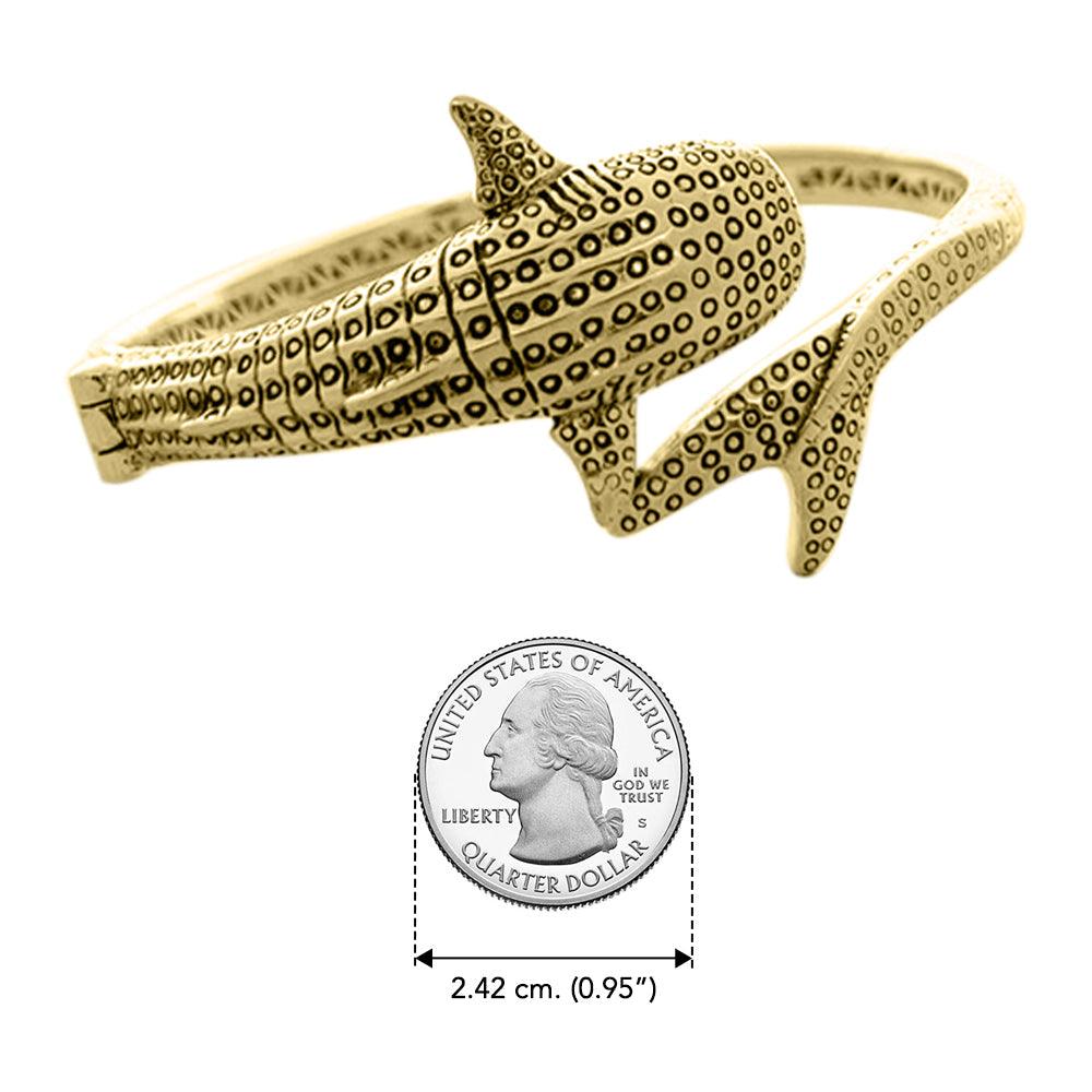 Whale Shark Solid Yellow Gold Cuff Bracelet GBA188