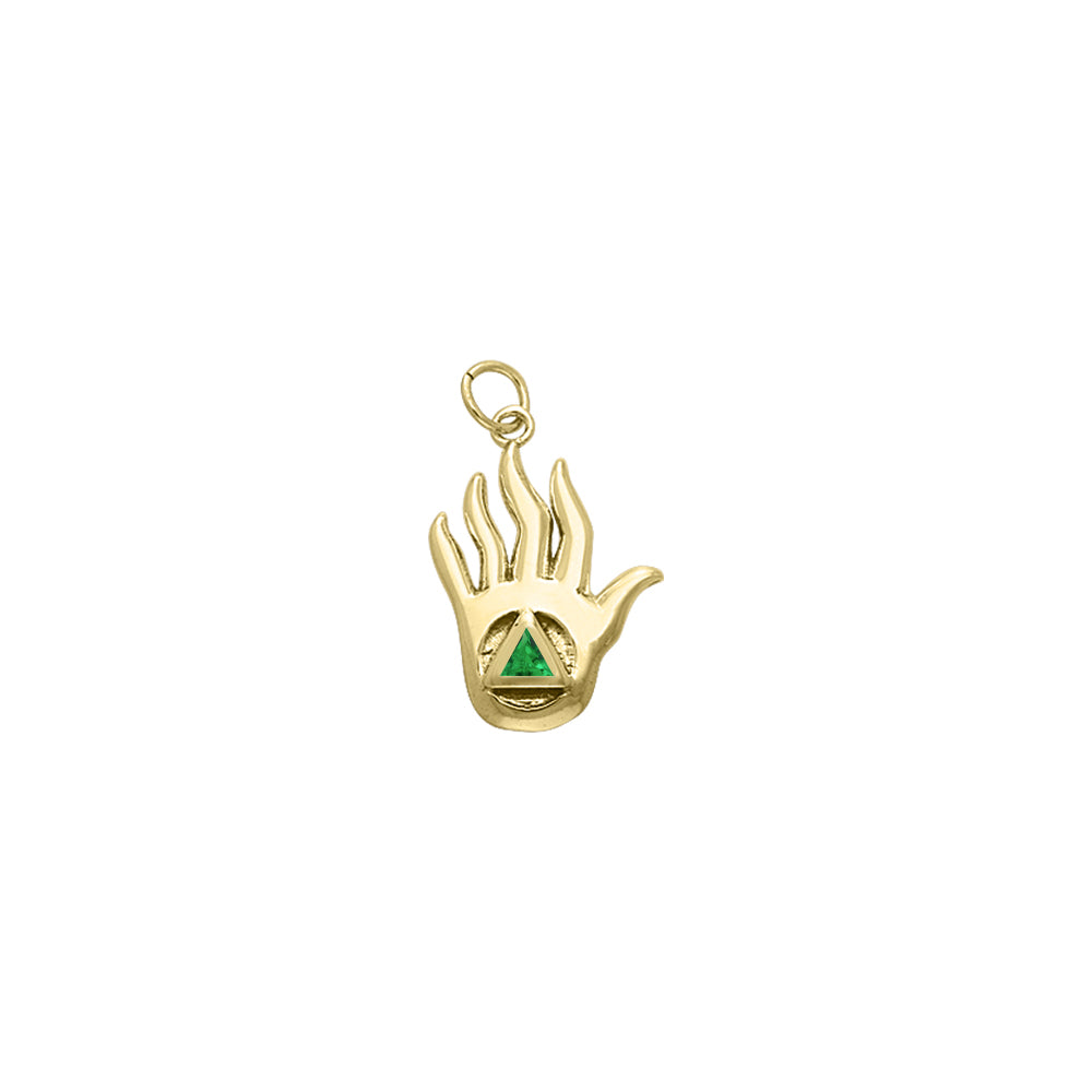 AA Recovery Hand Solid Yellow Gold Charm GCM041