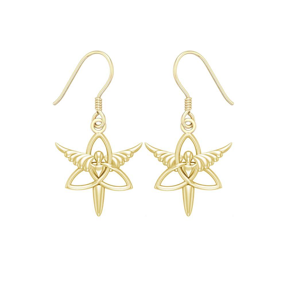 Angel Trinity Knot Sterling Solid Gold Earrings GER1074