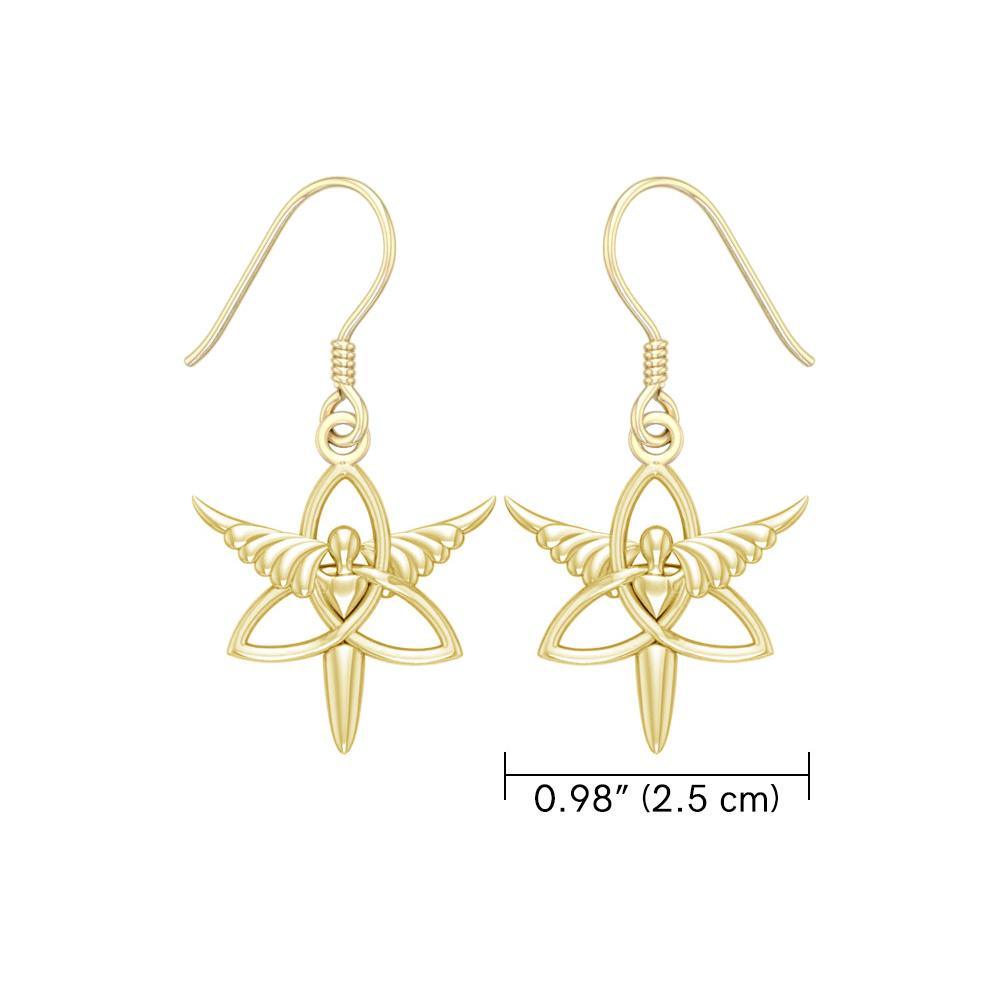 Angel Trinity Knot Sterling Solid Gold Earrings GER1074