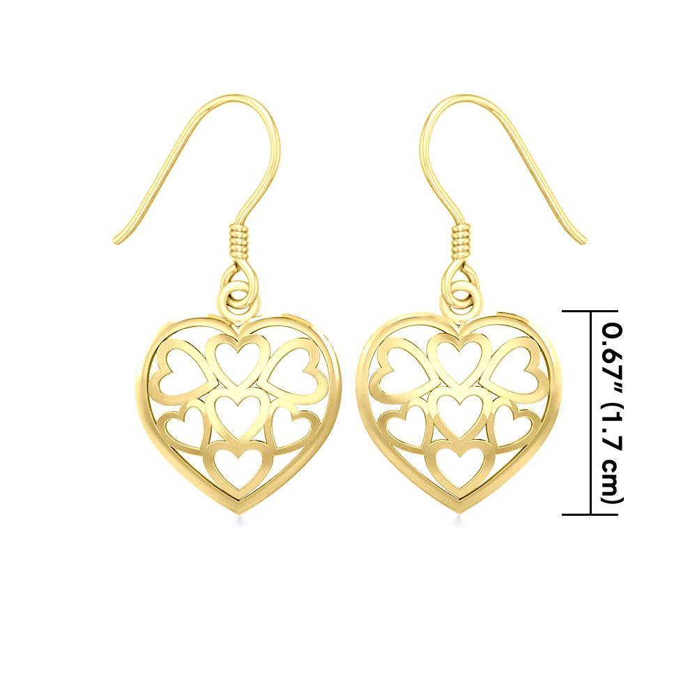 Heart Sterling Solid Gold Earrings GER1135