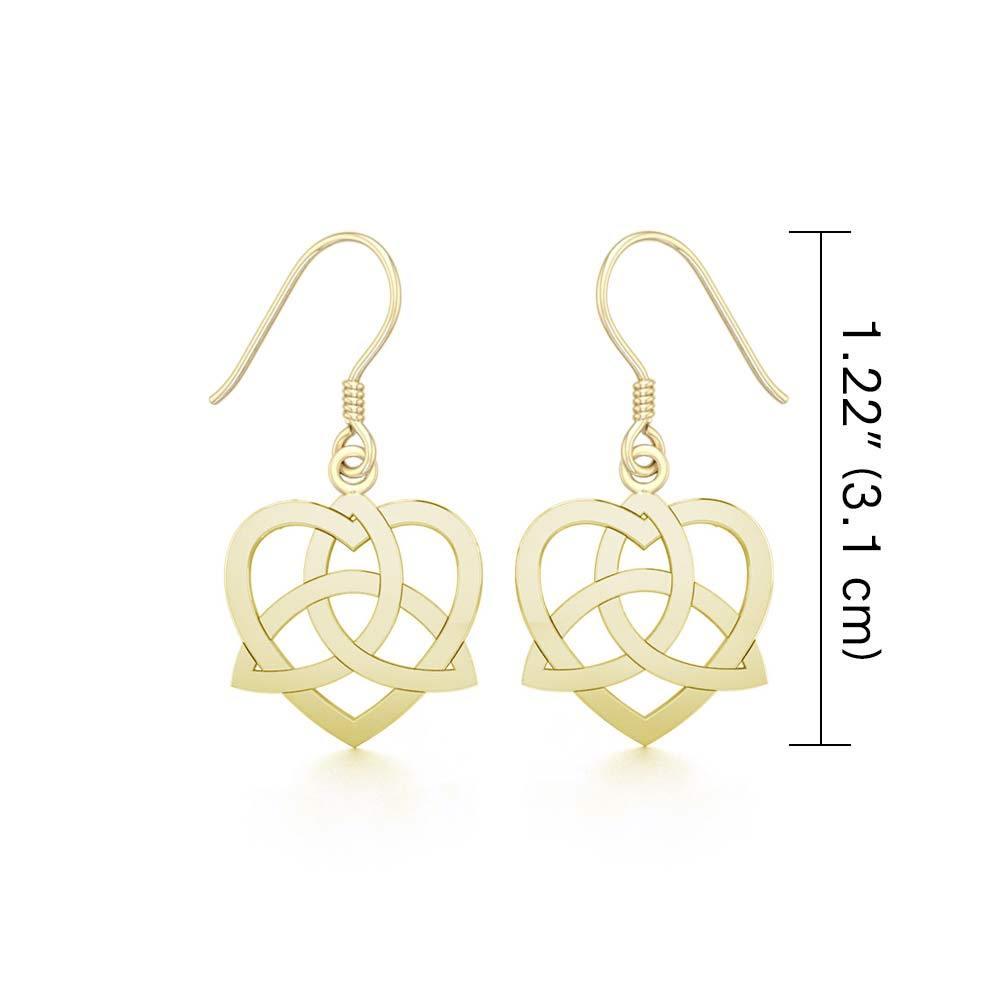 Heart with Trinity Knot Solid Gold Earrings GER1141