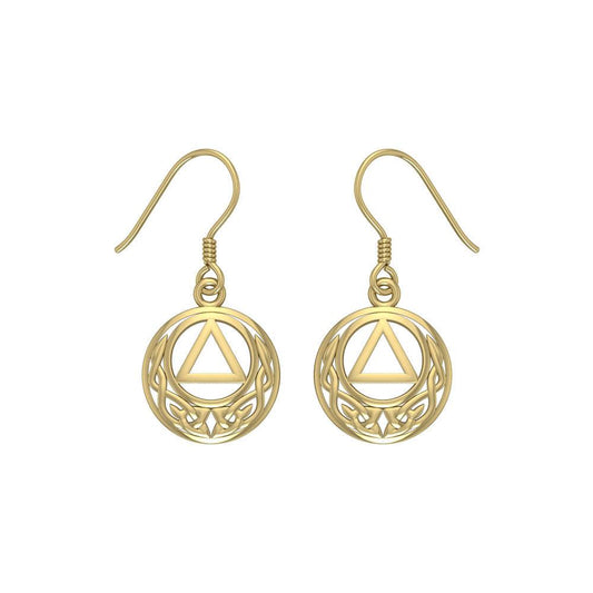 Celtic AA Recovery Solid Gold Earrings GER1376