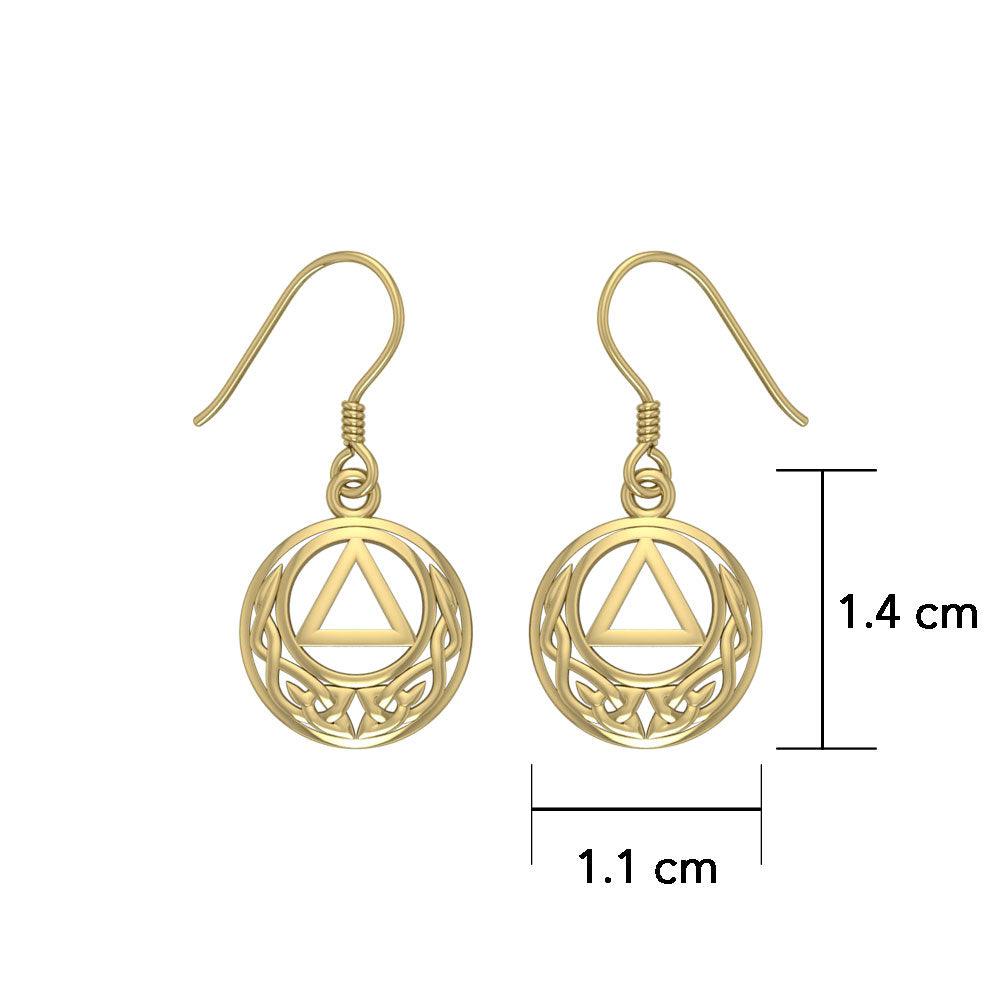 Celtic AA Recovery Solid Gold Earrings GER1376