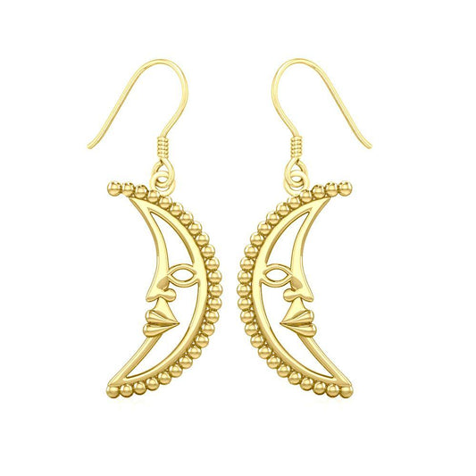 Crescent Moon Solid Gold Earrings GER1904