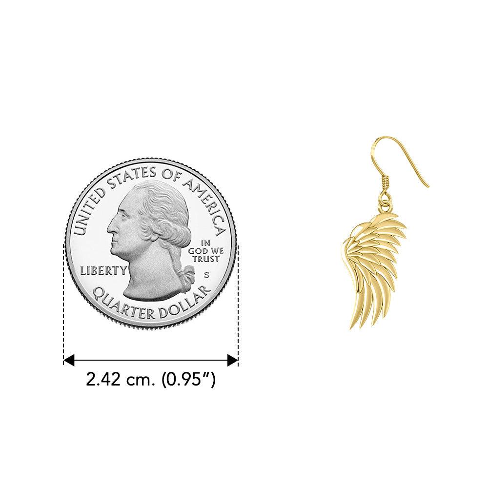 Angel Wings Solid Yellow Gold Earrings GER1945