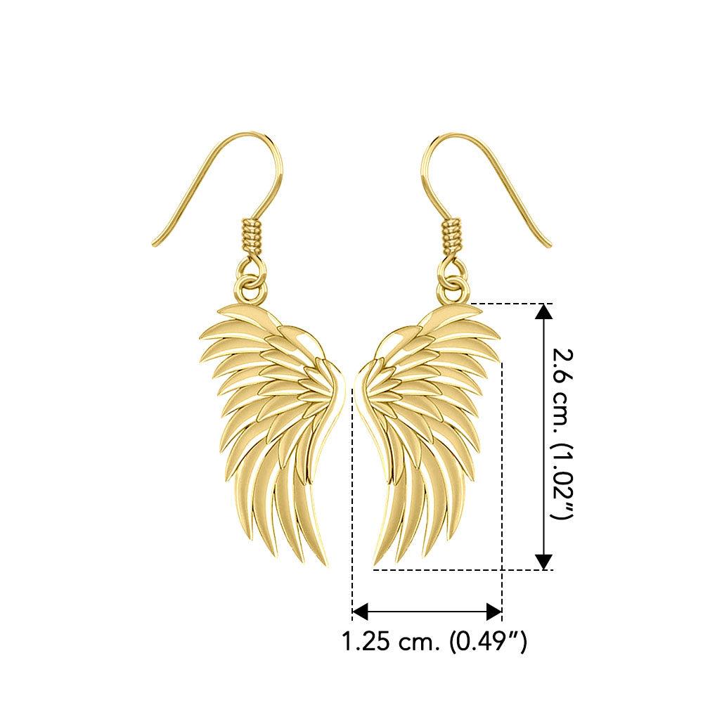 Angel Wings Solid Yellow Gold Earrings GER1945