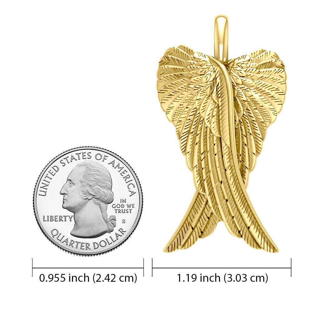 Angel Wings 14K Yellow Gold Pendant GPD2933