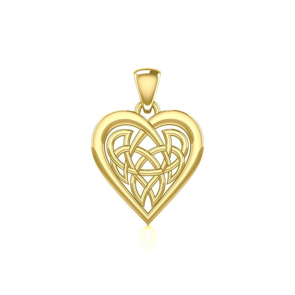 Celtic Knot Heart Yellow Gold Pendant GPD3015