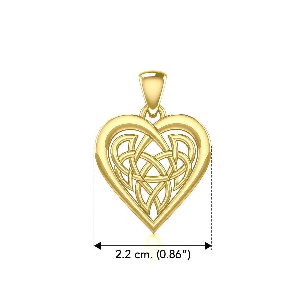 Celtic Knot Heart Yellow Gold Pendant GPD3015