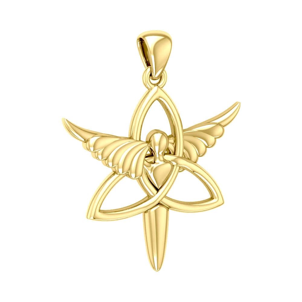 Angel Trinity Knot Sterling Solid Gold Pendant GPD3268