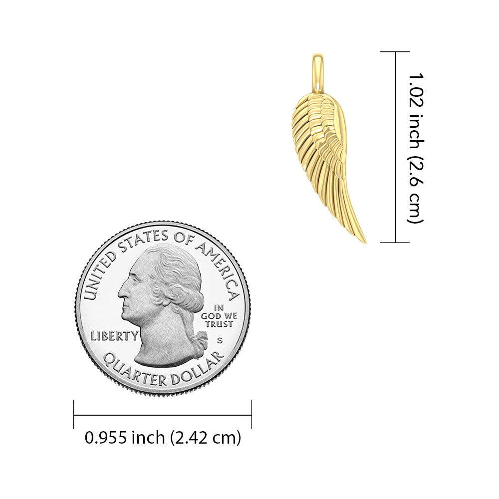 Angel Wing 14K Yellow Gold Pendant GPD3646