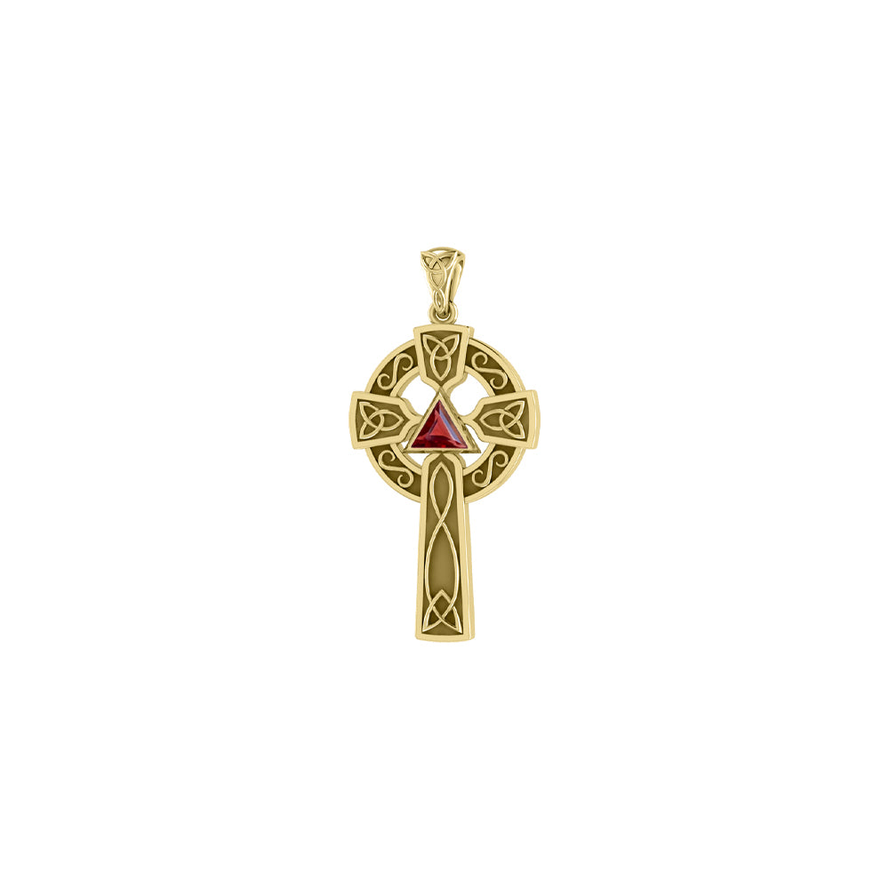 Celtic Knot AA Recovery Cross Solid Yellow Gold Pendant GPD385