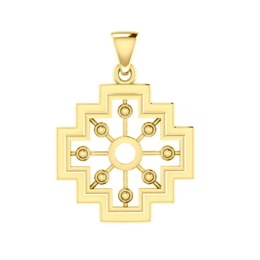 A symbol of the old cultures ~ Solid Gold Inka Cross Pendant GPD5148