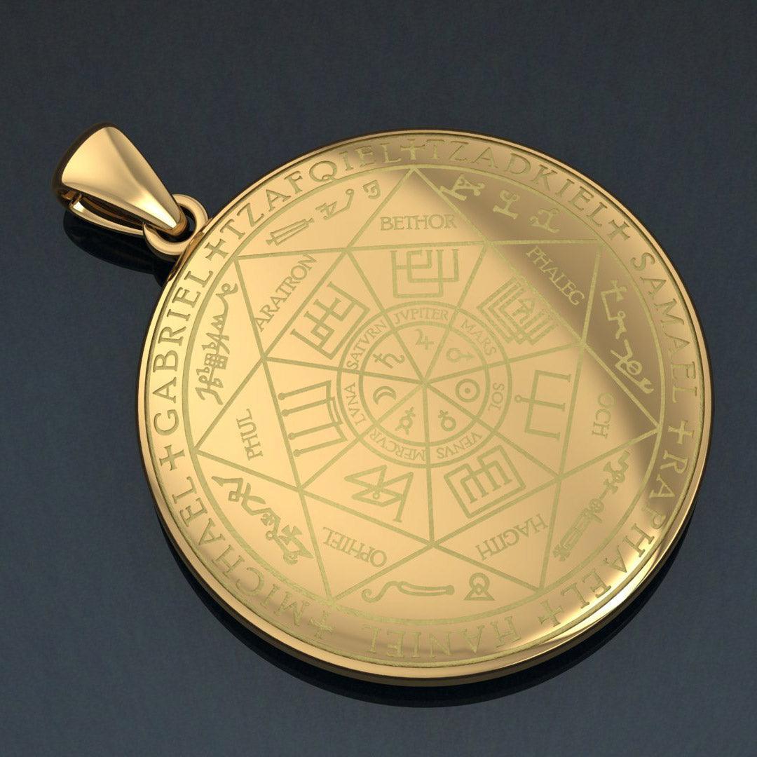 Experience Divine Guidance: The Seven Archangels Solid Gold Pendant - GPD5154 | Embrace Heavenly Protection and Spiritual Connection