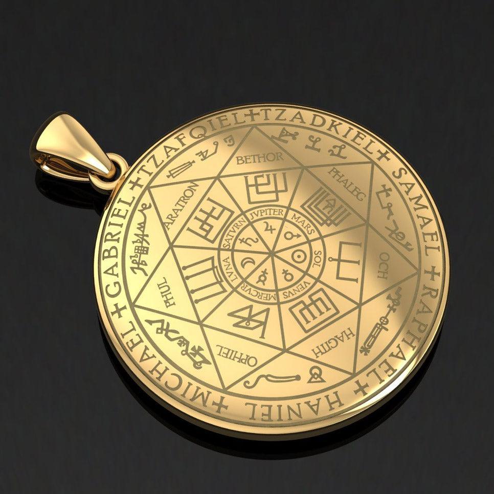 Experience Divine Guidance: The Seven Archangels Solid Gold Pendant - GPD5154 | Embrace Heavenly Protection and Spiritual Connection