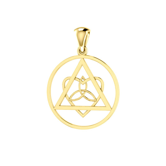 Life’s worth the healing and inspiration ~ Celtic AA Symbol 14K Yellow Gold Pendant Jewelry GPD518