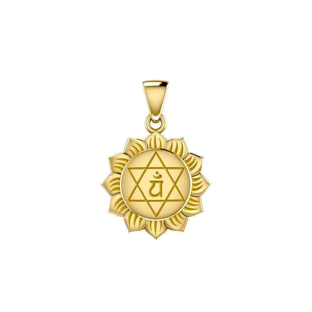 Anahata Heart Chakra 14K Solid Gold Pendant GPD5628