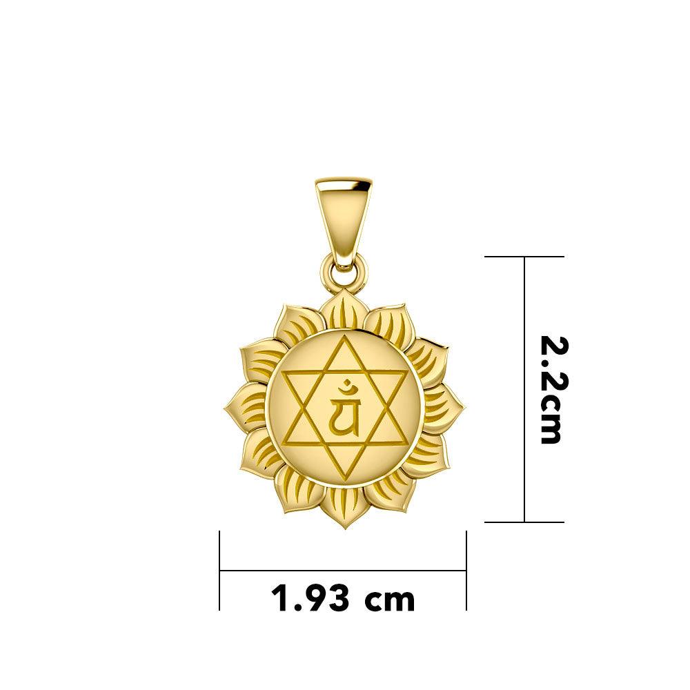 Anahata Heart Chakra 14K Solid Gold Pendant GPD5628