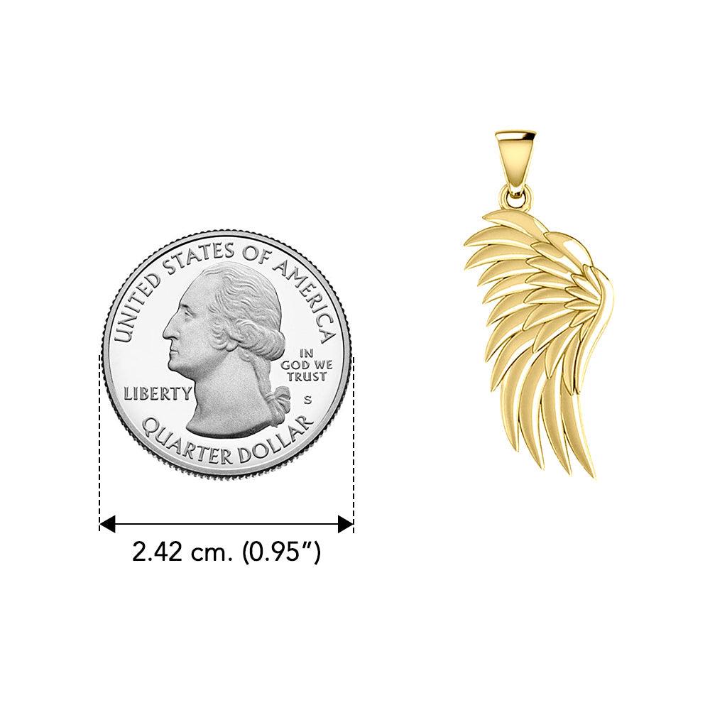 Angel Wing Solid Yellow Gold Pendant GPD5762