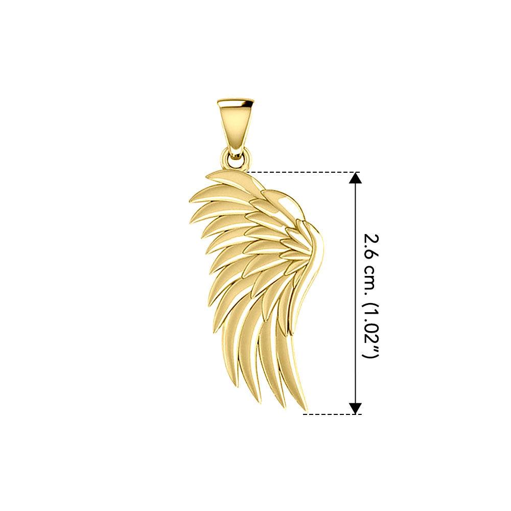 Angel Wing Solid Yellow Gold Pendant GPD5762