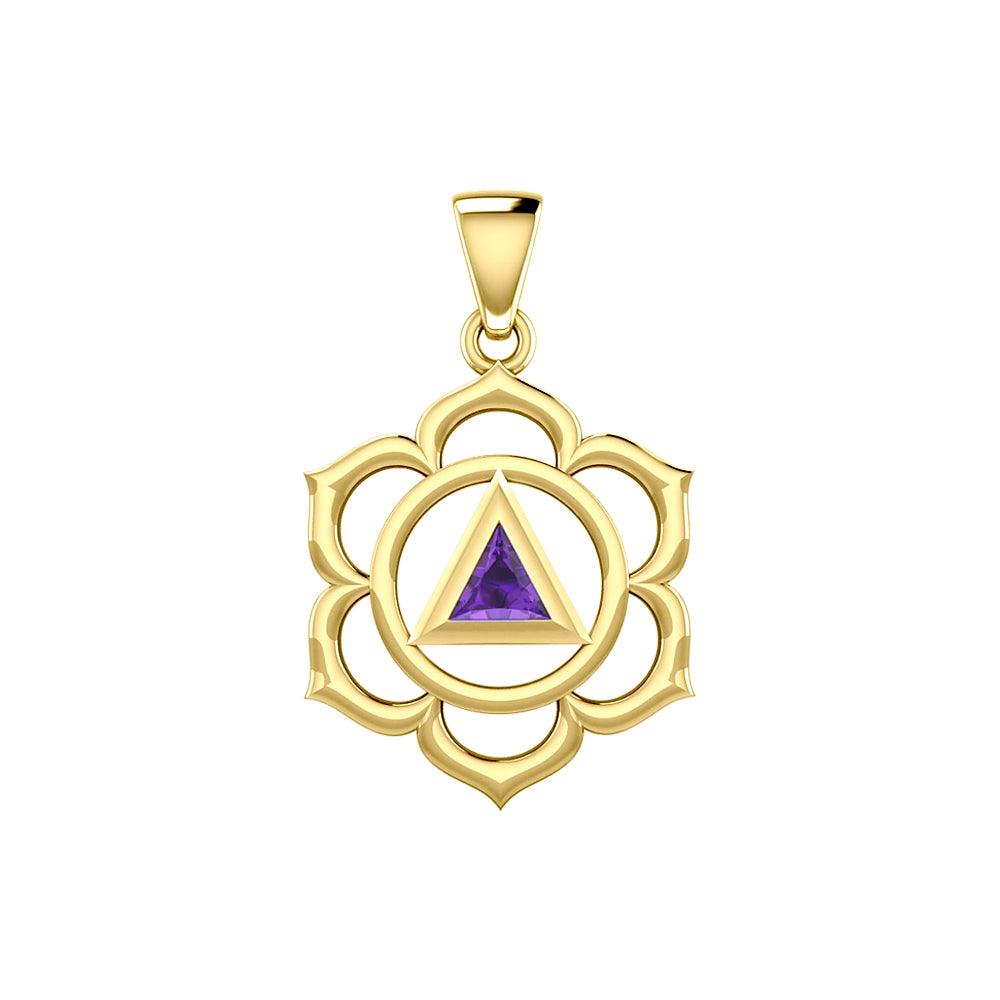 Chakra Recovery Pendant Solid Yellow Gold with Gemstone GPD5838 - Jewelry