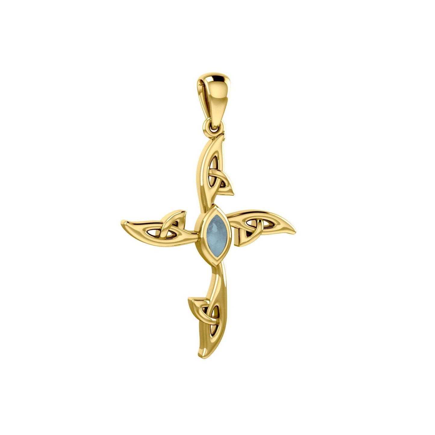 A beautiful statement of pride and faith Celtic Cross 14K Solid Gold Pendant with Gemstone GPD5988