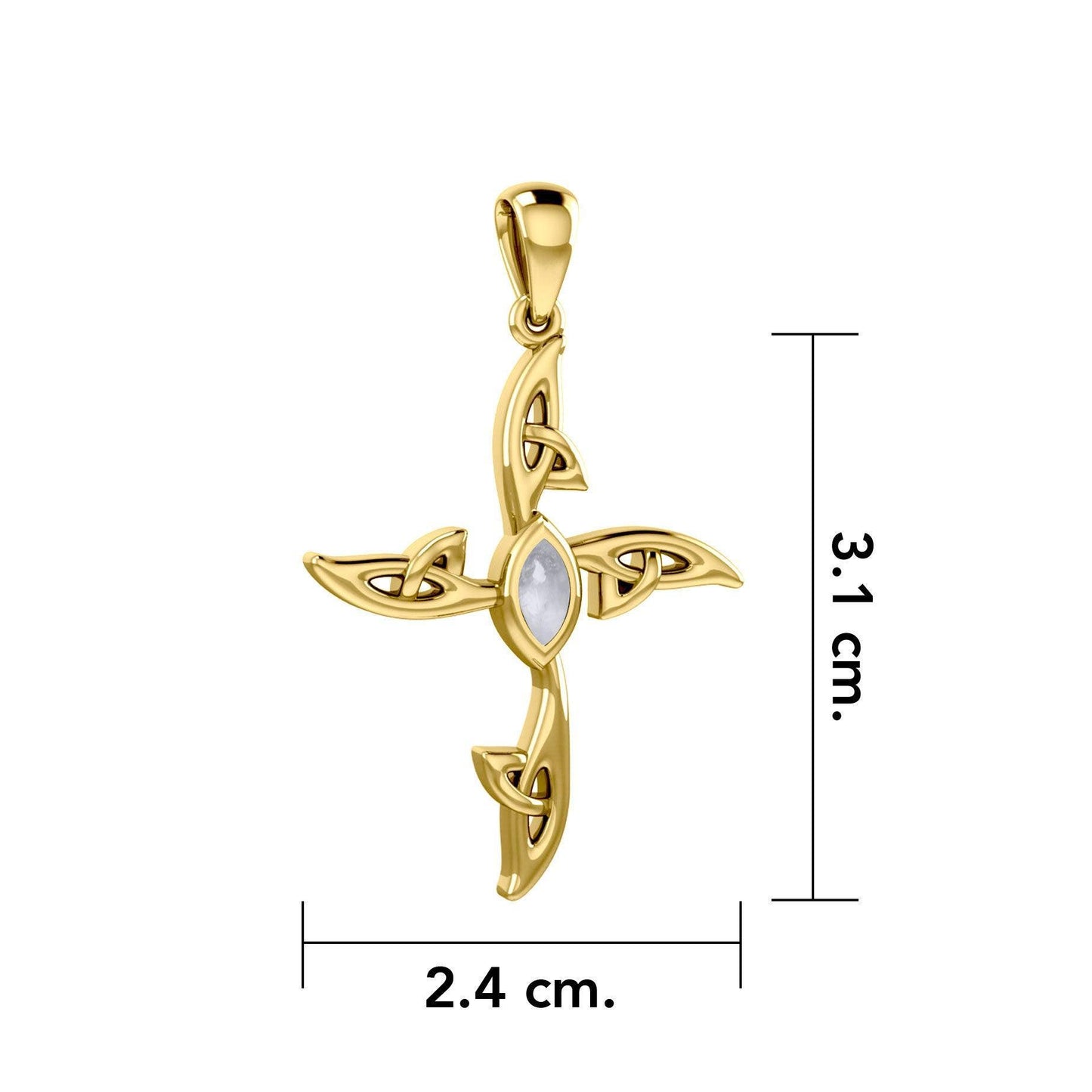 A beautiful statement of pride and faith Celtic Cross 14K Solid Gold Pendant with Gemstone GPD5988