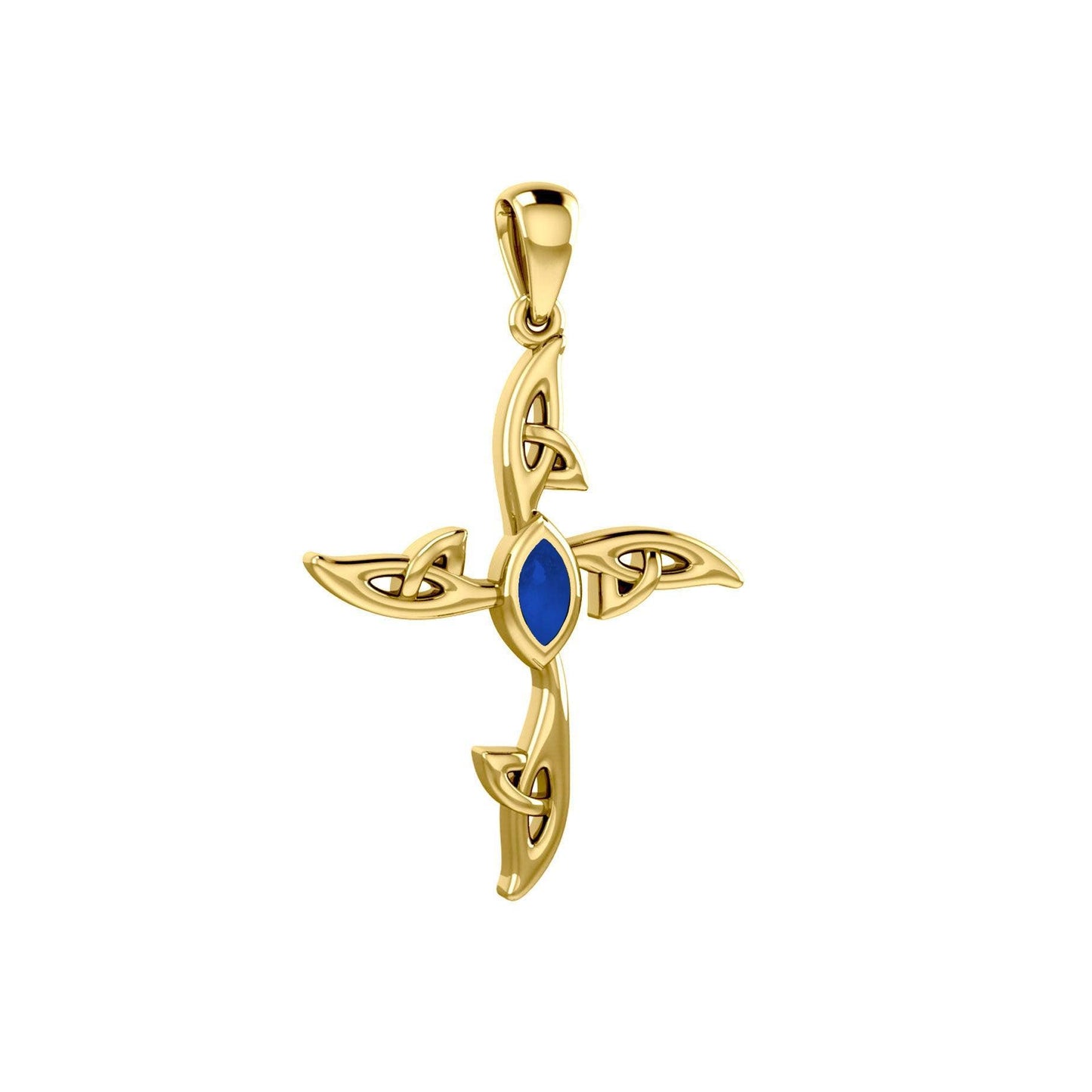 A beautiful statement of pride and faith Celtic Cross 14K Solid Gold Pendant with Gemstone GPD5988