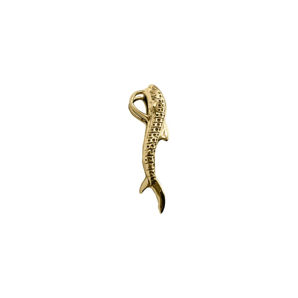 Small Whale Shark with Hidden Bale Solid Yellow Gold Pendant GPD6303