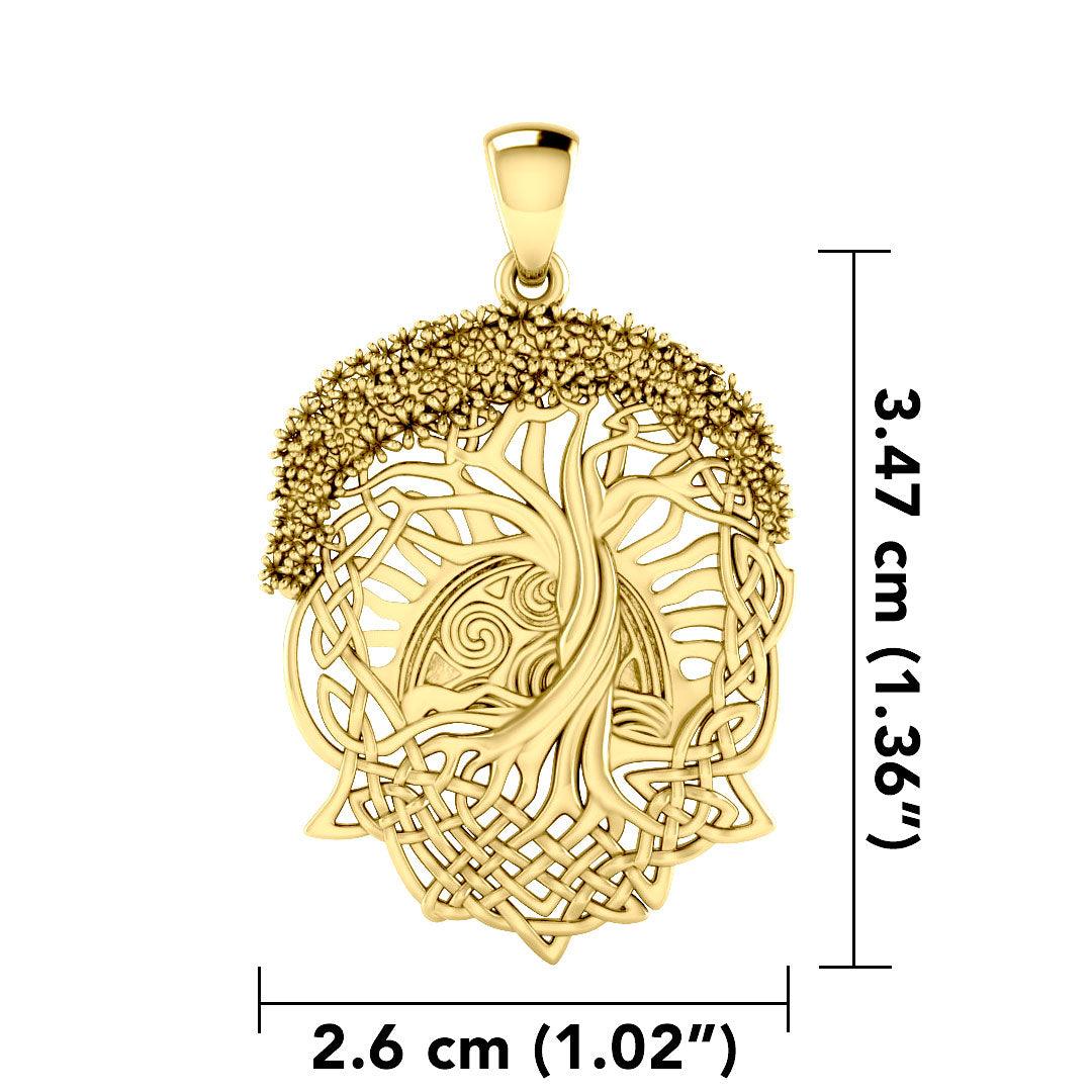 Tree of Life Creation Solid Gold Jewelry Pendant - GPD974