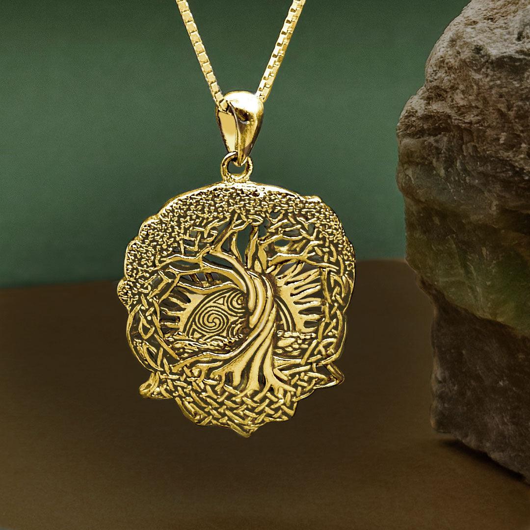 Tree of Life Creation Solid Gold Jewelry Pendant - GPD974