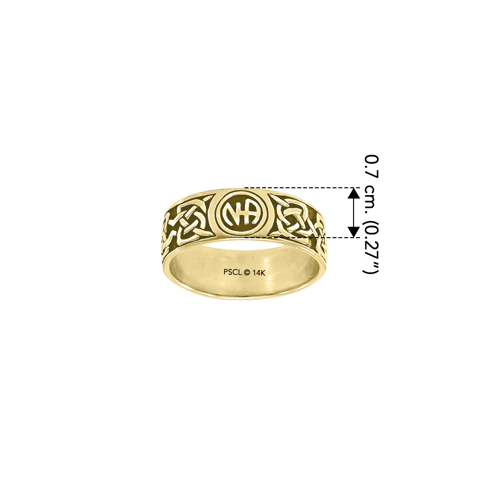 NA Recovery Symbol Solid Yellow Gold Ring GRI1385