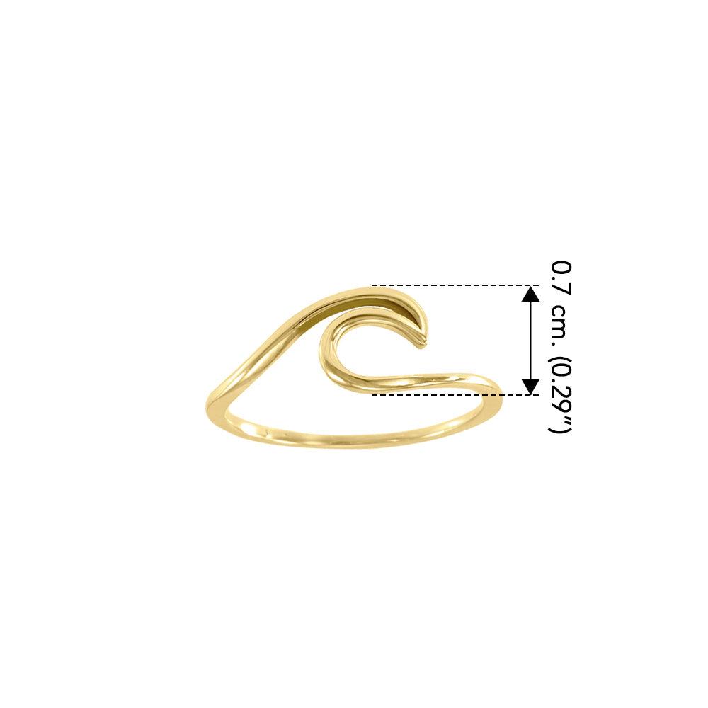 Wave Solid Yellow Gold Ring GRI1632