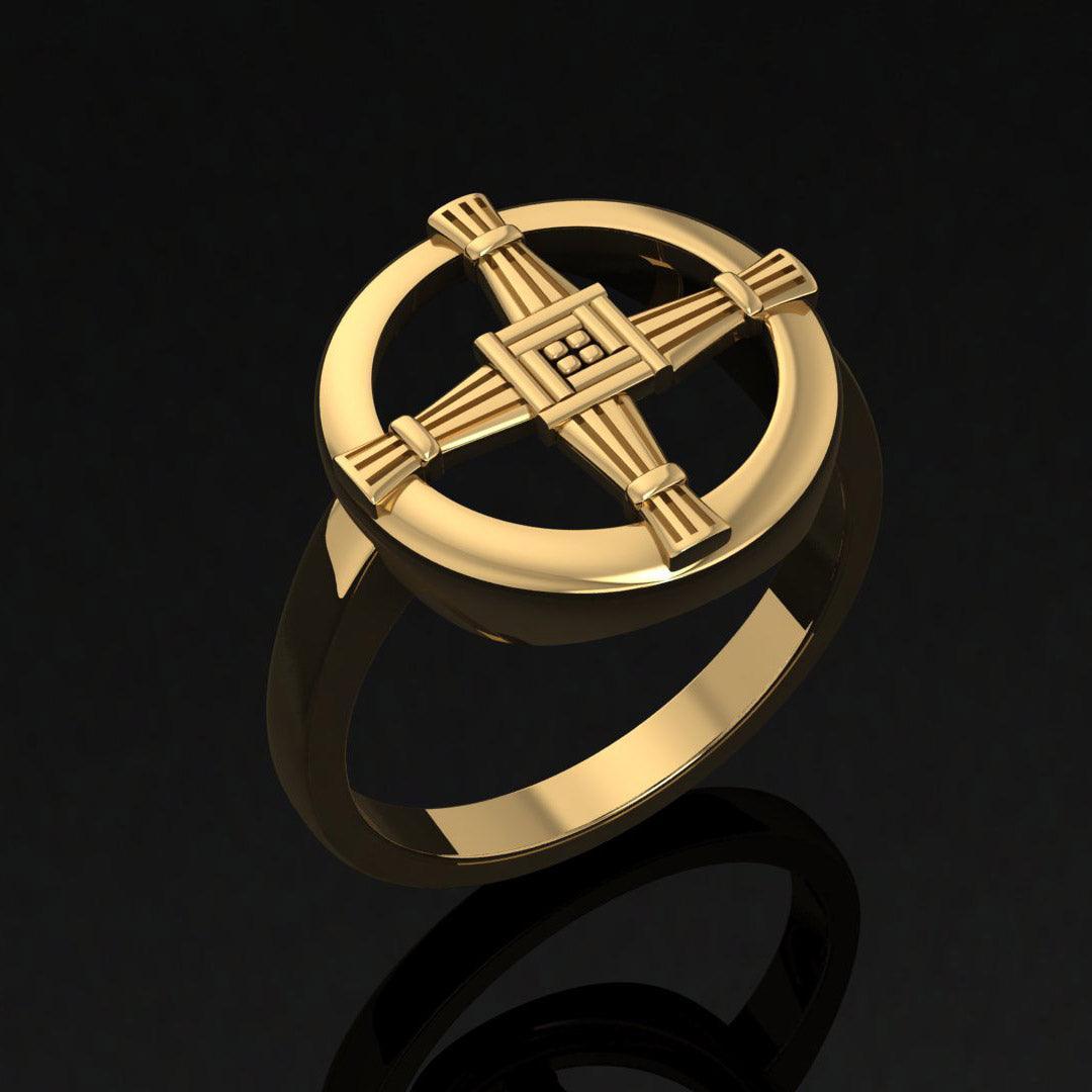 Saint Brigids Cross 14K Gold Ring GRI2293