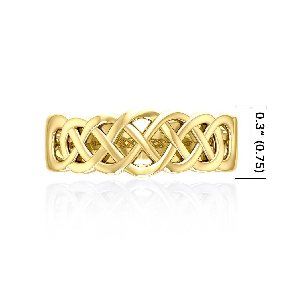 Celtic Knotwork 18K Solid Gold Ring GSM227-18K