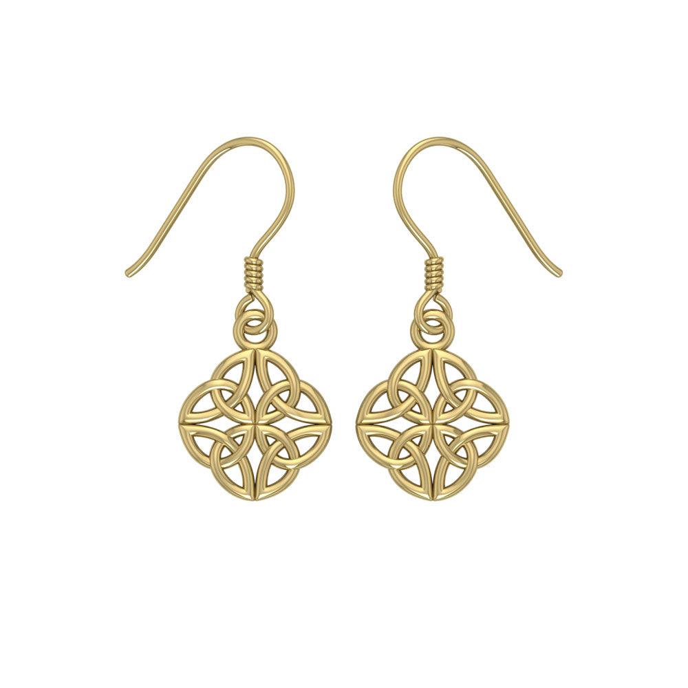 Celtic Knotwork Solid Gold Earrings GTE462