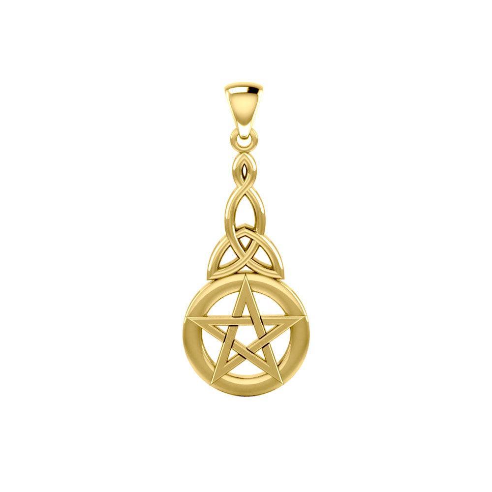 14K Yellow Gold Pentagram Pentacle Pendant GTP1359