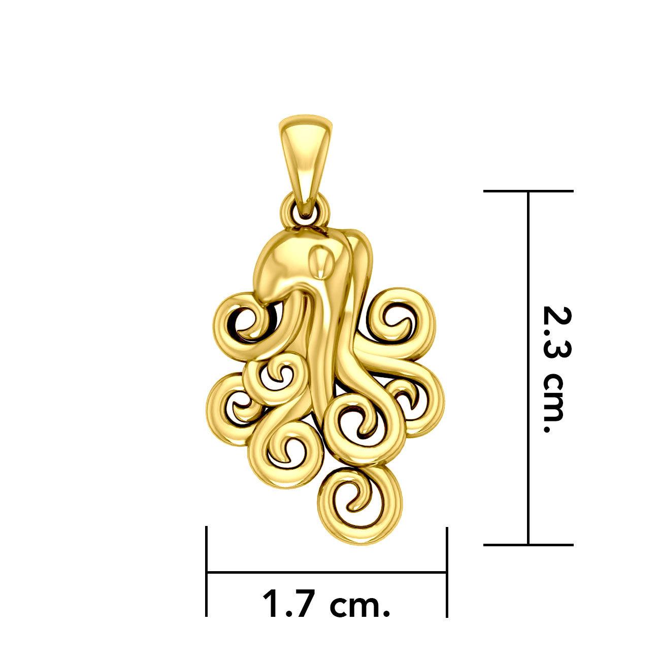 A mystical flexibility ~ Solid Gold Octopus Pendant Jewelry GTP1706