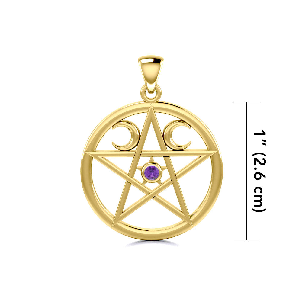 Gold Pentagram Pentacle Pendant GTP469