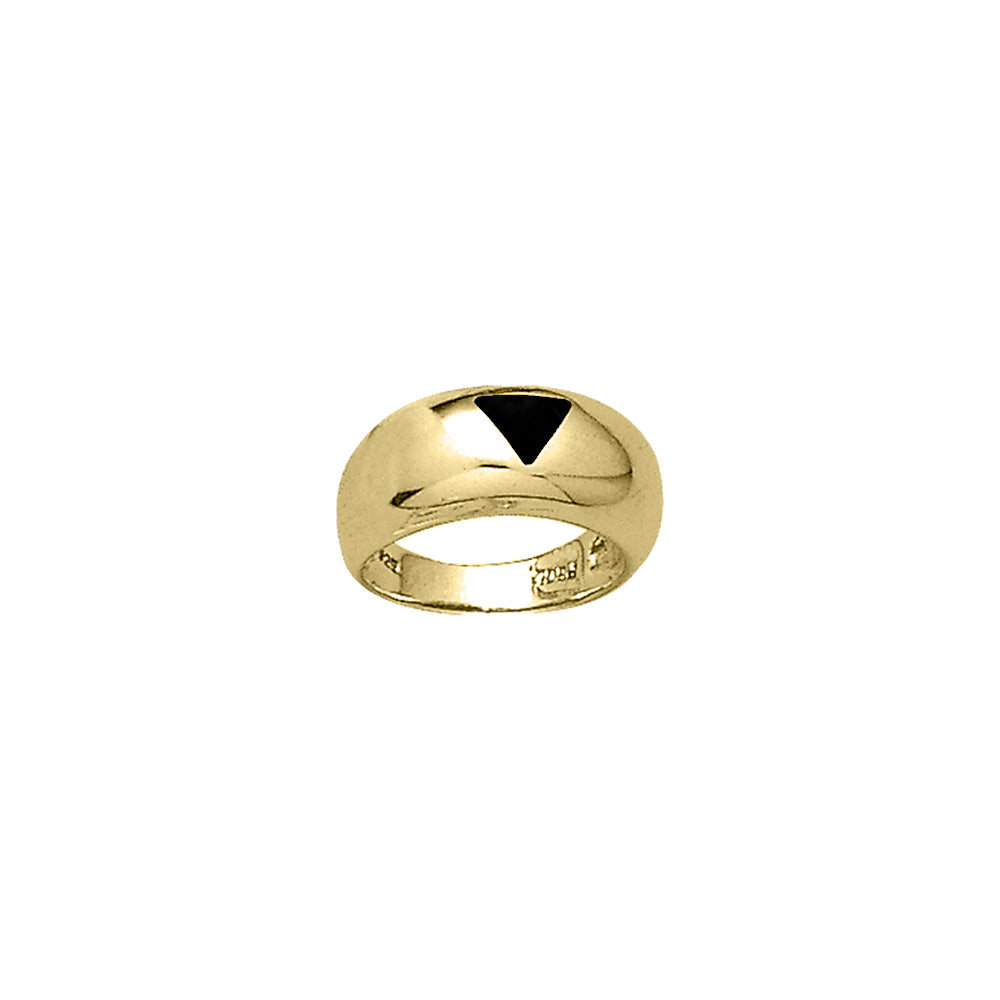 Rainbow Triangle Solid Yellow Gold Ring with Inlaid Stone GTR1021