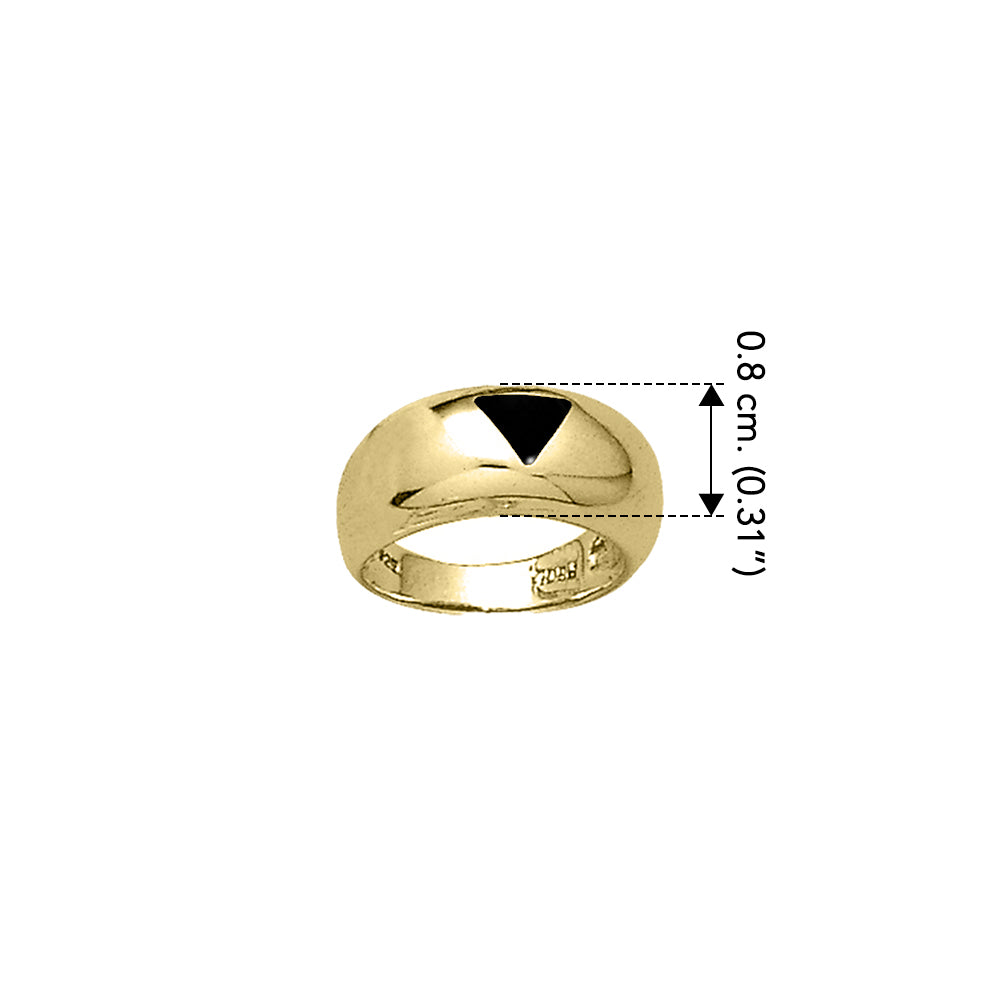 Rainbow Triangle Solid Yellow Gold Ring with Inlaid Stone GTR1021