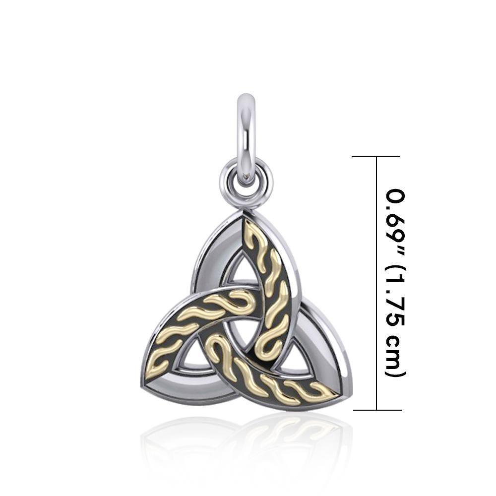 Awe-inspired by the Holy Trinity ~ Celtic Knotwork Trinity Sterling Silver Pendant Jewelry with 18k Gold accent MCM179 - peterstone.dropshipping