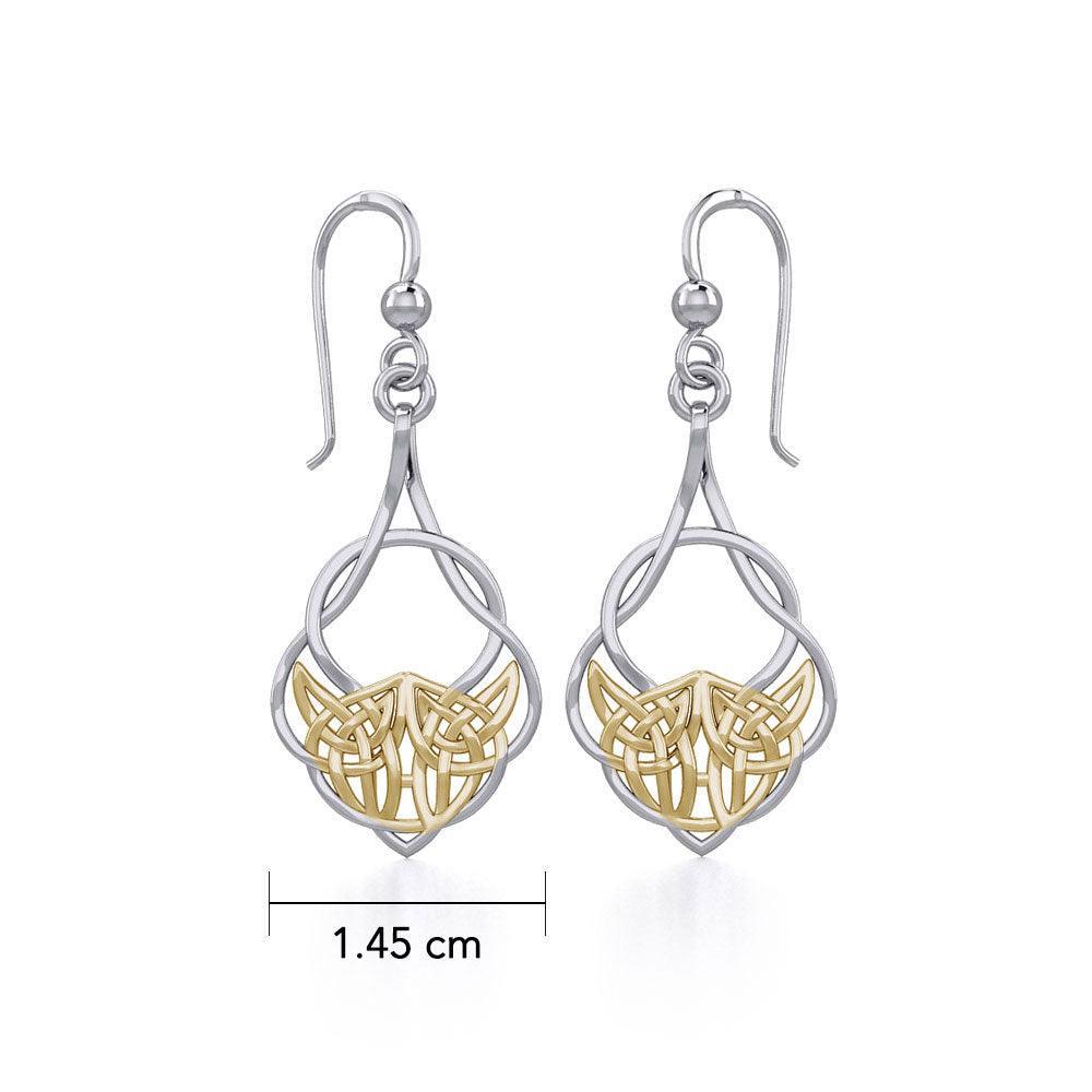 Celtic Knotwork Silver with 14K Gold plated Earrings MER1259