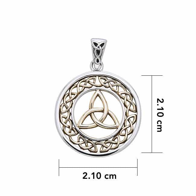 Trinity Knot Silver and 14K Gold Plated Pendant MPD711 - peterstone.dropshipping