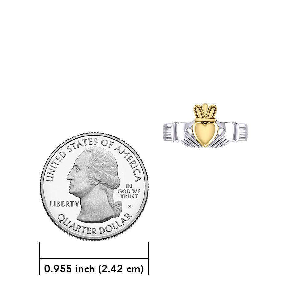 Infinity Claddagh Sterling Silver with Gold Accent Ring MRI1116 - peterstone.dropshipping